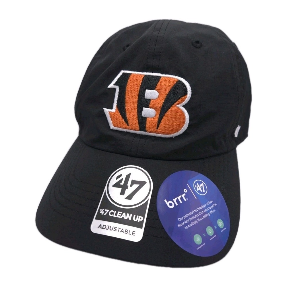 '47 Brand Cincinnati Bengals Brrr Clean Up Adjustable Hat Cap Strap Black NFL